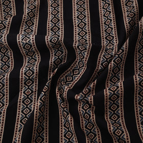 Black - Kutch Hand Block Print Natural Dyed Cotton Ajrakh Fabric 40