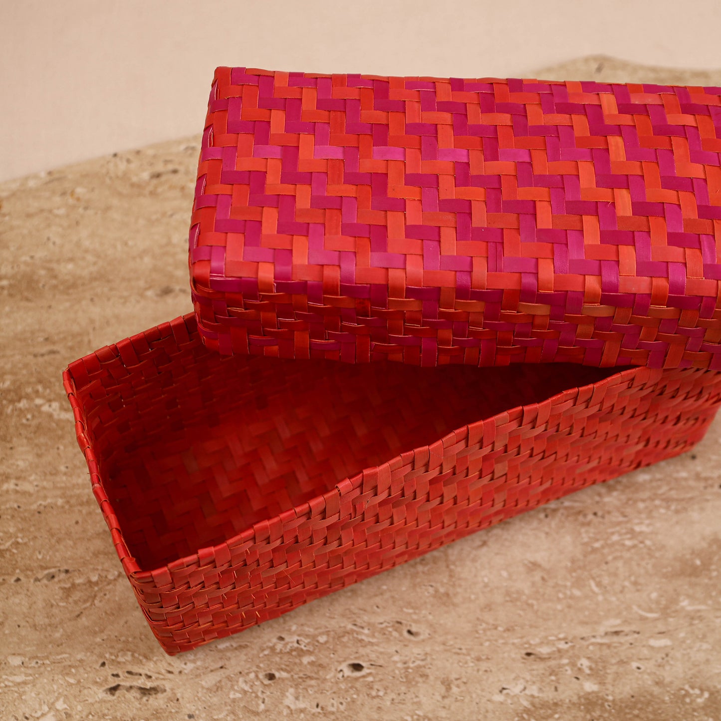 Greenkraft Handcrafted Palm Leaf Rectangular Box (10 x 4 in) 08
