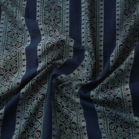 Blue - Kutch Hand Block Print Natural Dyed Cotton Ajrakh Fabric 07