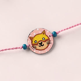 Cat - Handpainted Wooden Rakhi for Kids 22