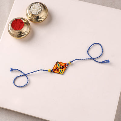 Mandala Art Handpainted Wooden Rakhi 24