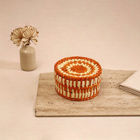 Greenkraft Handcrafted Palm Leaf Round Box (9 x 9 in) 10