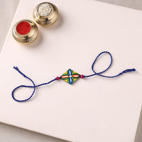 Mandala Art Handpainted Wooden Rakhi 25