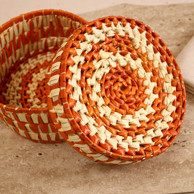 Greenkraft Handcrafted Palm Leaf Round Box (9 x 9 in) 10