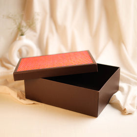 Greenkraft Handcrafted Cardboard Rectangular Box with Palm Leaf Lid (12 x 9 in) 60
