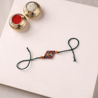 Mandala Art Handpainted Wooden Rakhi 26