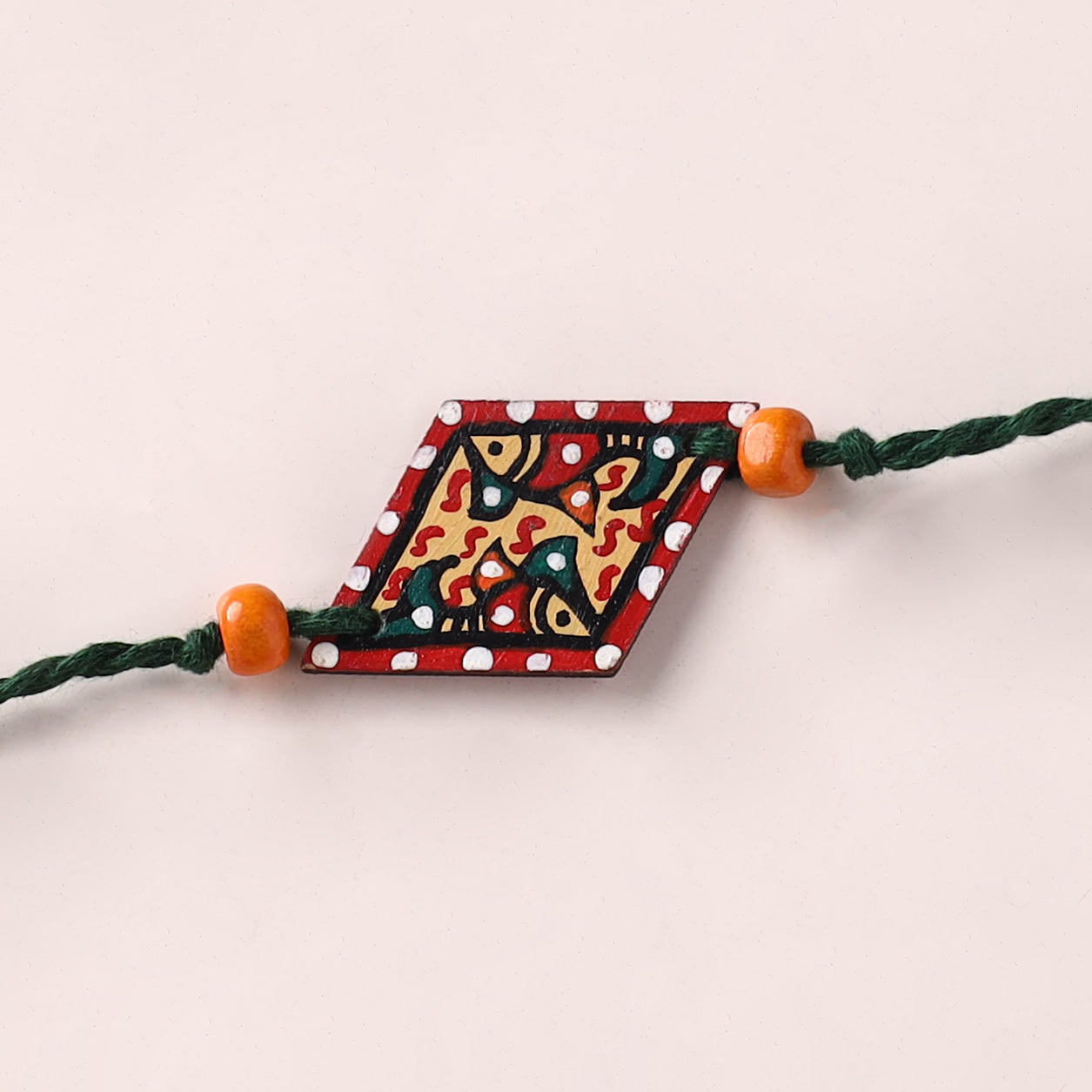 Mandala Art Handpainted Wooden Rakhi 26