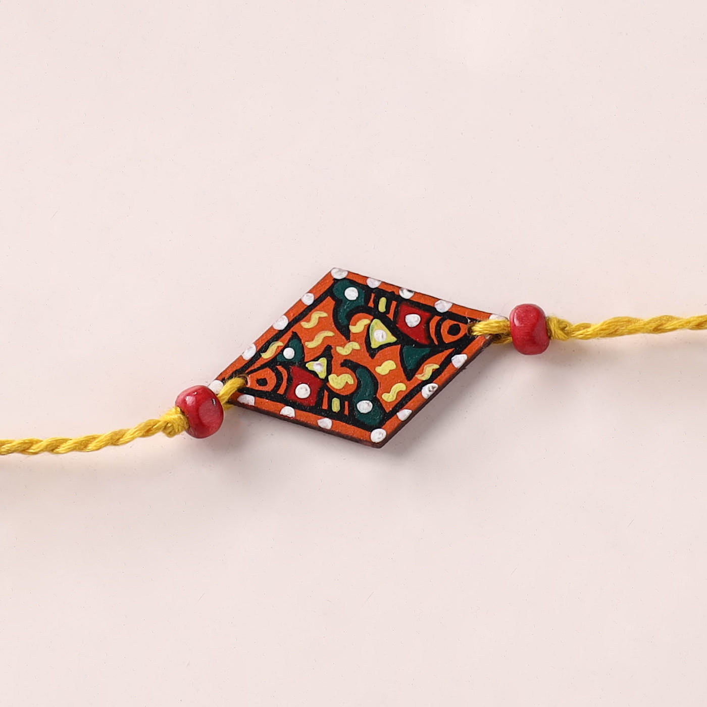 Mandala Art Handpainted Wooden Rakhi 27
