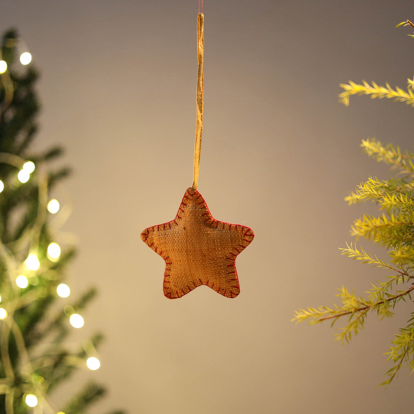 Star - Handcrafted Raffia Christmas Ornament 09