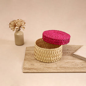 Greenkraft Handcrafted Palm Leaf Round Box (9 x 9 in) 11