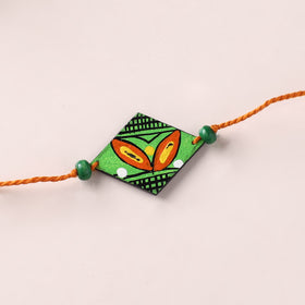 Mandala Art Handpainted Wooden Rakhi 28