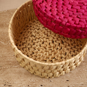 Greenkraft Handcrafted Palm Leaf Round Box (9 x 9 in) 11