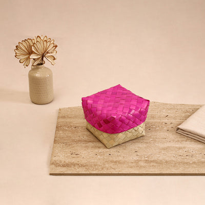 Greenkraft Handcrafted Palm Leaf Square Box (6 x 6 in) 09