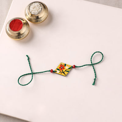 Mandala Art Handpainted Wooden Rakhi 30