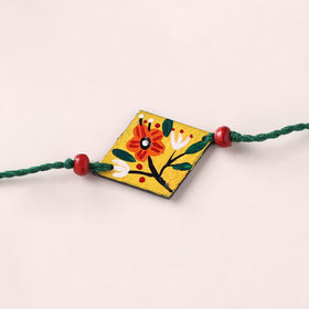 Mandala Art Handpainted Wooden Rakhi 30