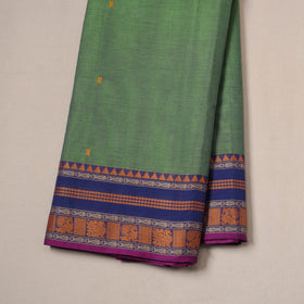 Green - Kanchipuram Buti Cotton Fabric with Thread Border 15