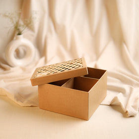 Greenkraft Handcrafted Cardboard Square Box with Bamboo Lid (8 x 8 in) 57