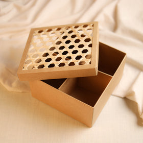 Greenkraft Handcrafted Cardboard Square Box with Bamboo Lid (8 x 8 in) 57