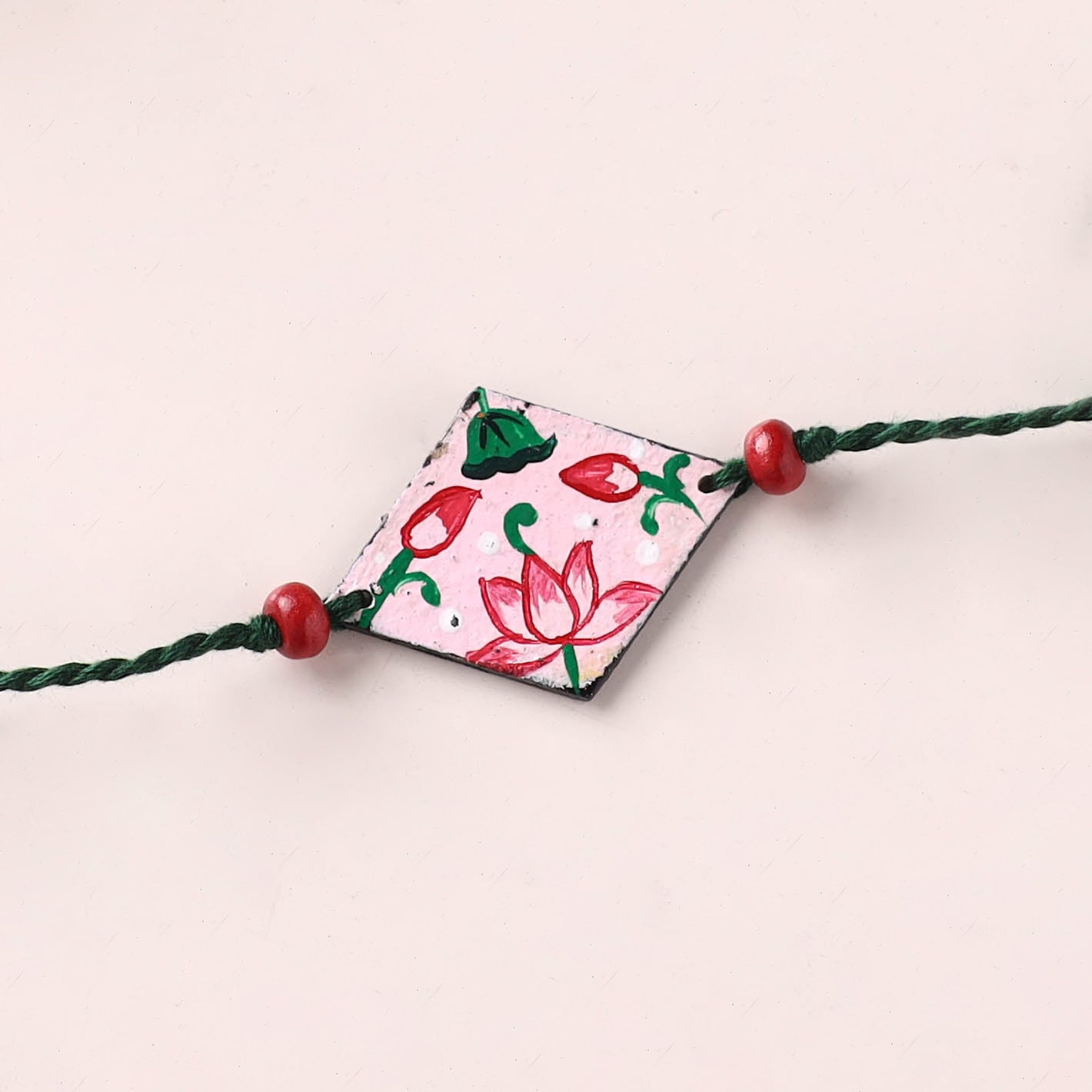 Mandala Art Handpainted Wooden Rakhi 31