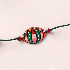 Mandala Art Handpainted Wooden Rakhi 32