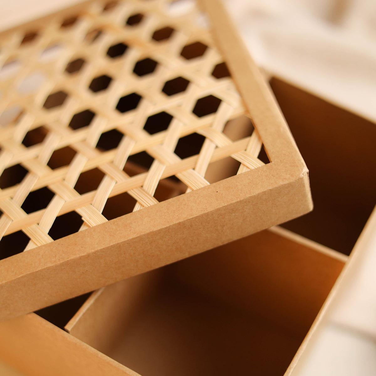 Greenkraft Handcrafted Cardboard Square Box with Bamboo Lid (8 x 8 in) 57