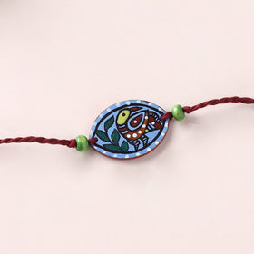 Mandala Art Handpainted Wooden Rakhi 33