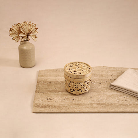 Beige - Greenkraft Handcrafted Bamboo Box (Small - 4.5 x 4.5 in) 13