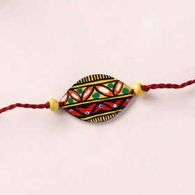 Mandala Art Handpainted Wooden Rakhi 34