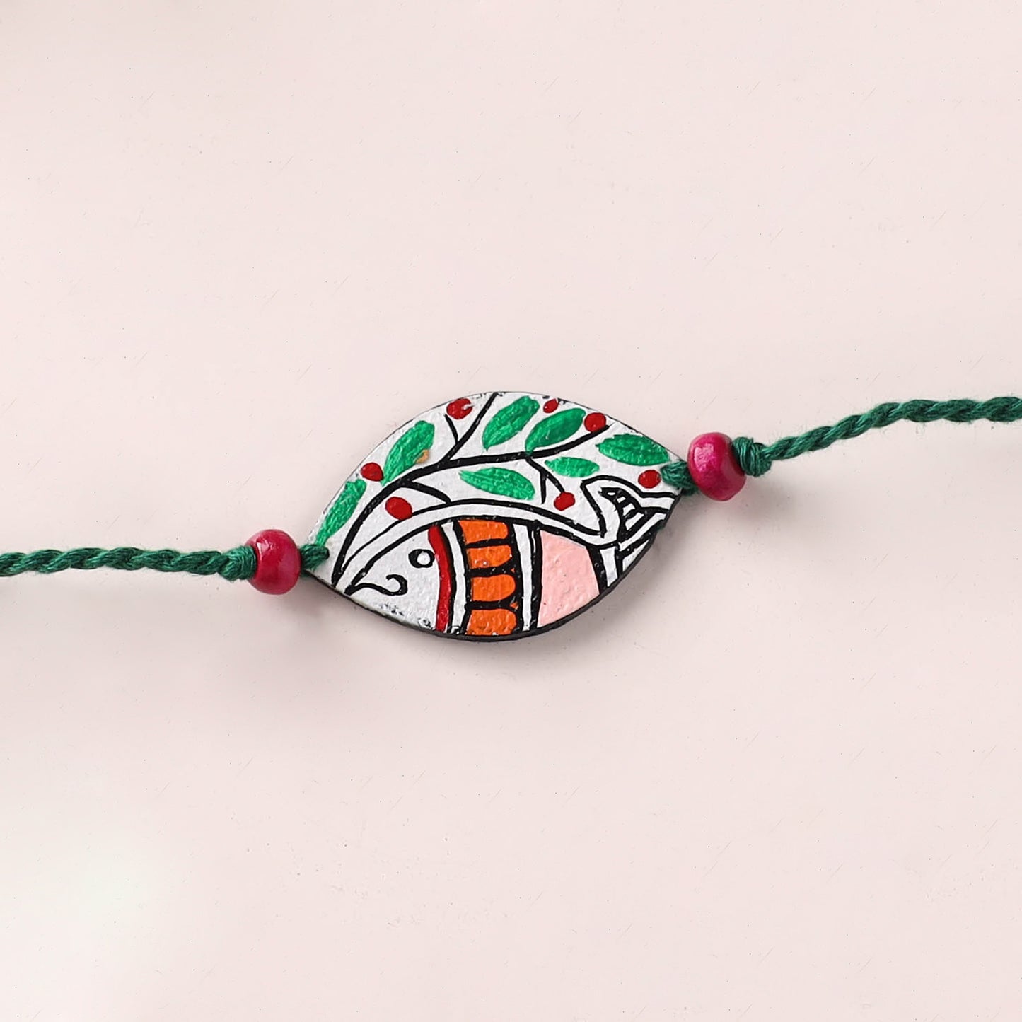Mandala Art Handpainted Wooden Rakhi 36