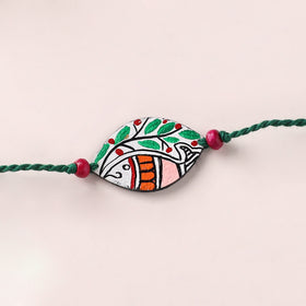 Mandala Art Handpainted Wooden Rakhi 36