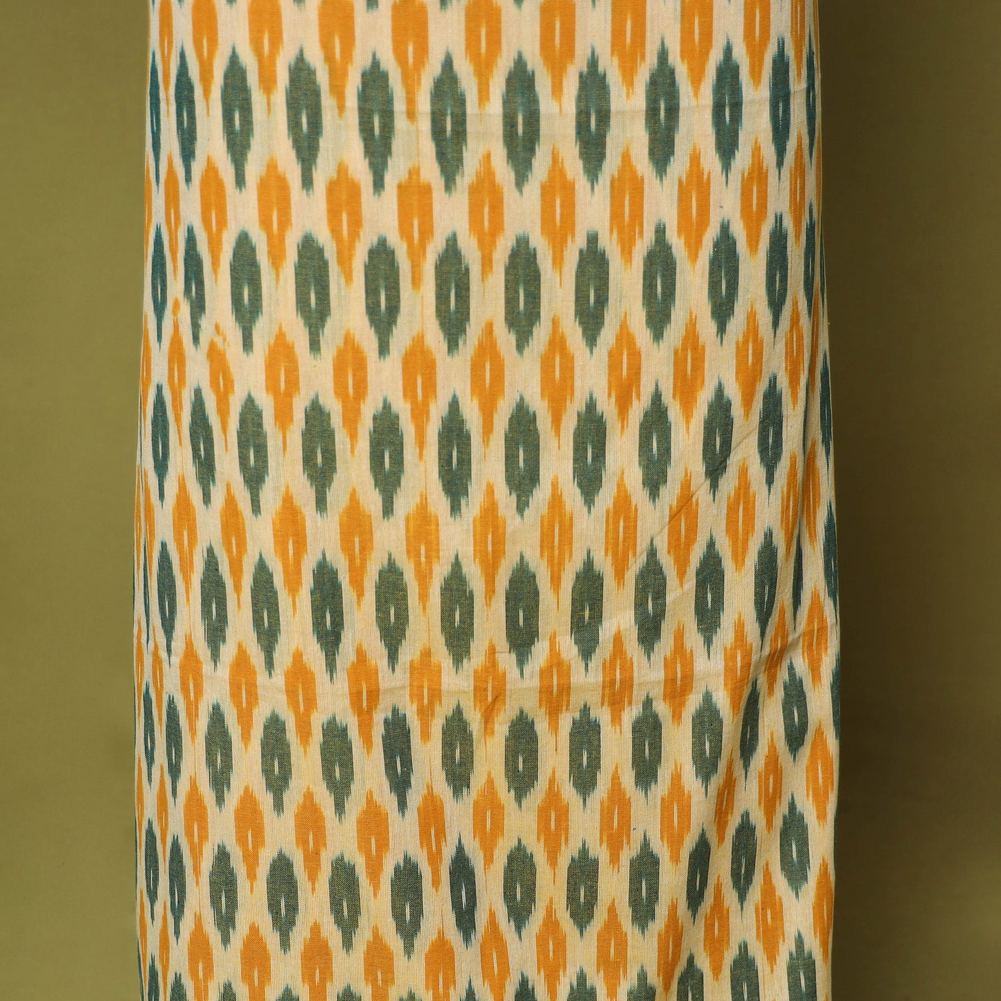 Yellow - 3pc handloom cotton unstitched pochampally ikat