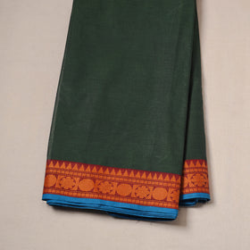 Green - Kanchipuram Cotton Fabric with Thread Zari Border 03