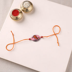Mandala Art Handpainted Wooden Rakhi 37