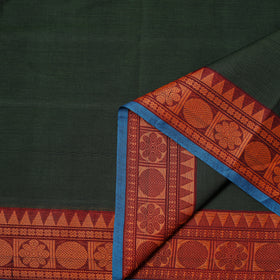 Green - Kanchipuram Cotton Fabric with Thread Zari Border 03