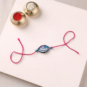 Mandala Art Handpainted Wooden Rakhi 38