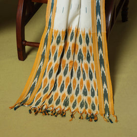 Yellow - 3pc handloom cotton unstitched pochampally ikat