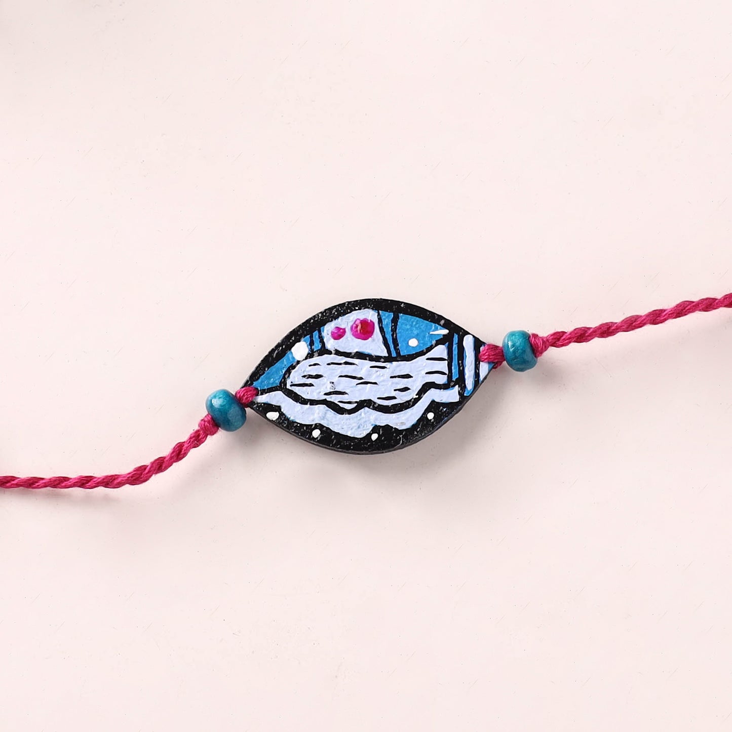 Mandala Art Handpainted Wooden Rakhi 38