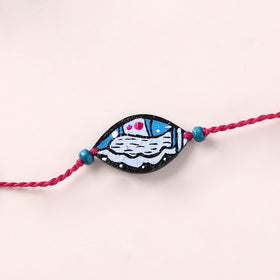 Mandala Art Handpainted Wooden Rakhi 38