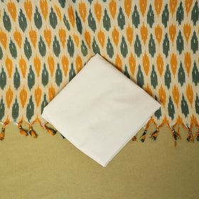 Yellow - 3pc handloom cotton unstitched pochampally ikat