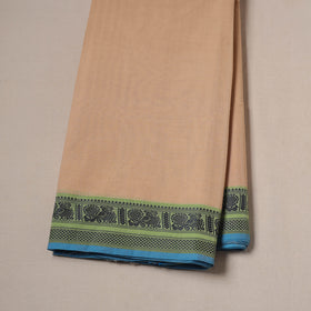 Beige - Kanchipuram Cotton Fabric with Thread Zari Border 05
