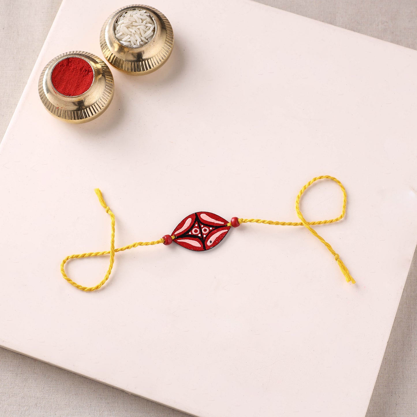Mandala Art Handpainted Wooden Rakhi 41