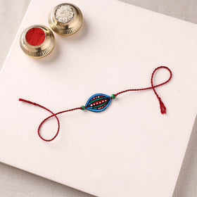 Mandala Art Handpainted Wooden Rakhi 42