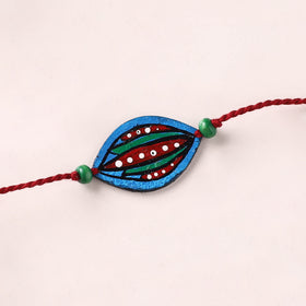 Mandala Art Handpainted Wooden Rakhi 42