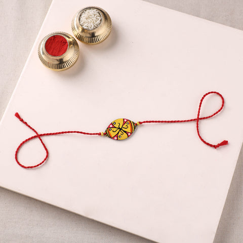 Mandala Art Handpainted Wooden Rakhi 43