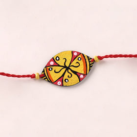 Mandala Art Handpainted Wooden Rakhi 43