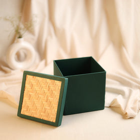 Greenkraft Handcrafted Cardboard Square Box with Bamboo Lid (7 x 7 in) 58