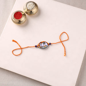 Mandala Art Handpainted Wooden Rakhi 44