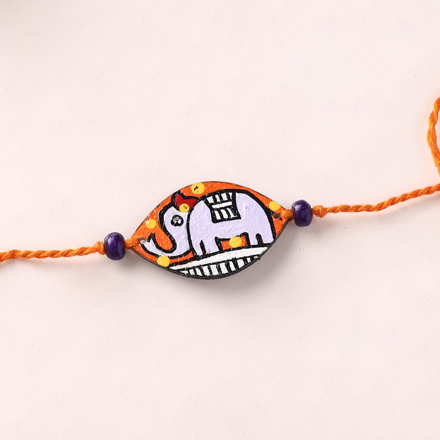 Mandala Art Handpainted Wooden Rakhi 44