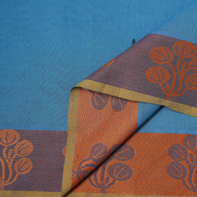 Blue - Kanchipuram Buti Cotton Fabric with Thread Border 07