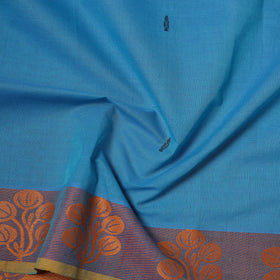 Blue - Kanchipuram Buti Cotton Fabric with Thread Border 07